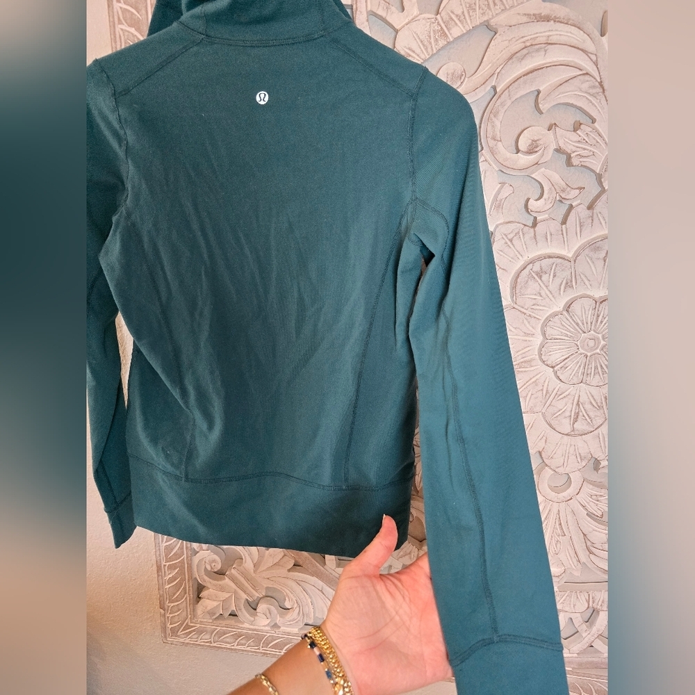 lululemon athletica Teal Full-Zip Size 6 Jacket Sweatshirt athleisure tennis - Picture 6 of 6
